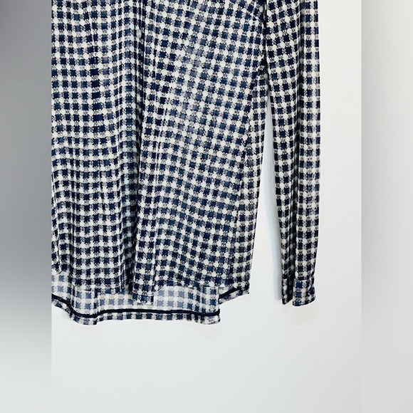CAbi Blouse Womens size Medium Button Up Sheer Long Sleeve Plaid Career - Picture 3 of 10